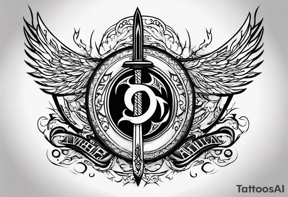 Valhalla sword fire tattoo idea