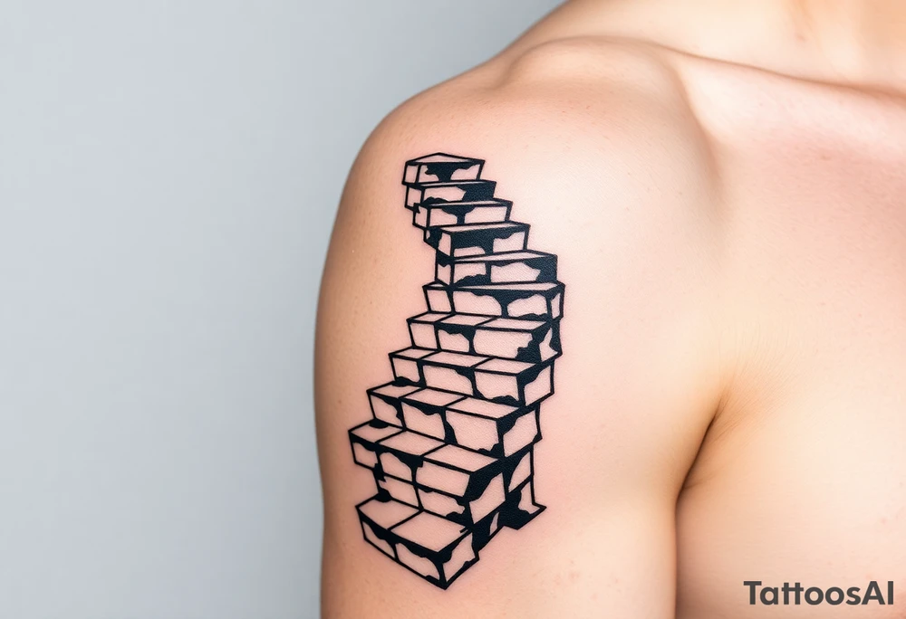 a fractured staircase tattoo idea