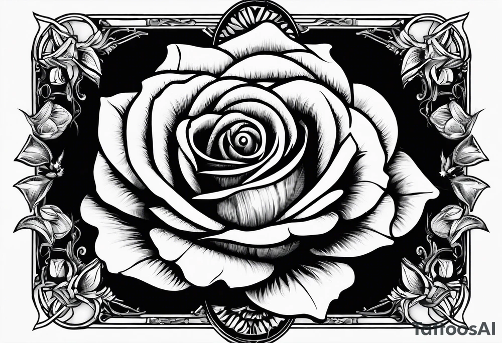 Occult eye tarot card rose tattoo idea