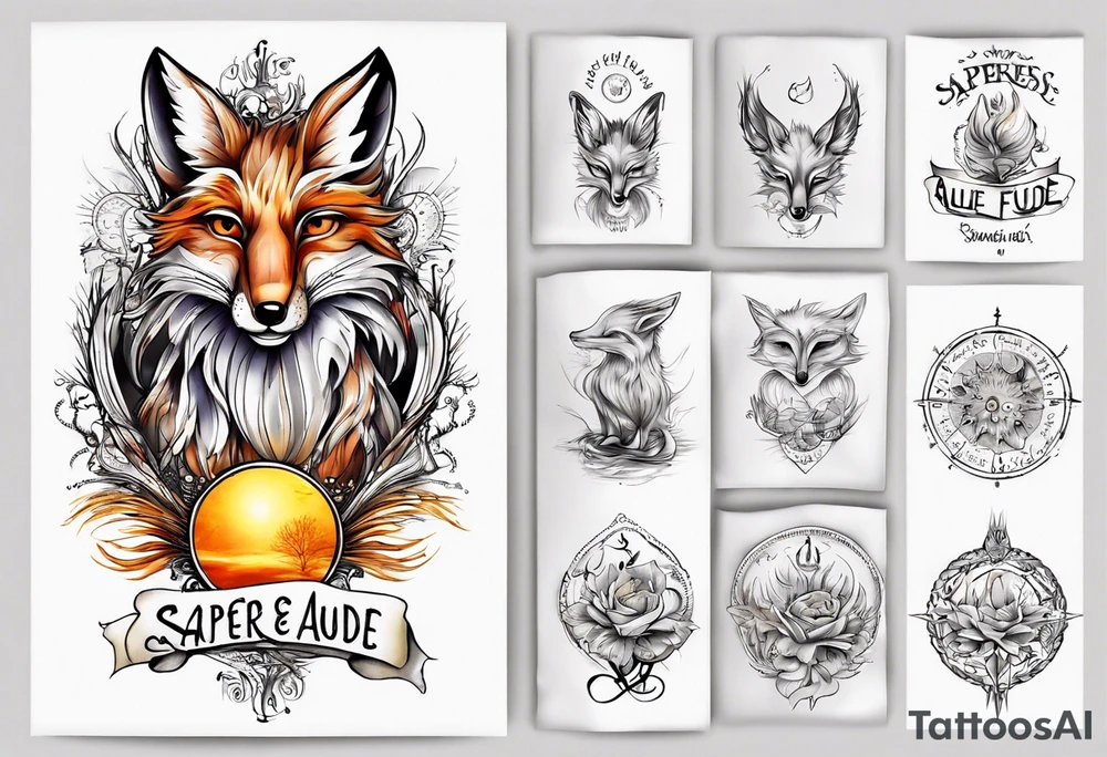 Wasser Eule Sonne Fuchs der Schriftzug : "Sapere Aude" tattoo idea