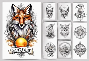 Wasser Eule Sonne Fuchs der Schriftzug : "Sapere Aude" tattoo idea
