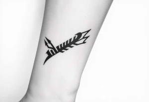 X one piece  tattoo with devil stripes in corner and rest black tattoo idea