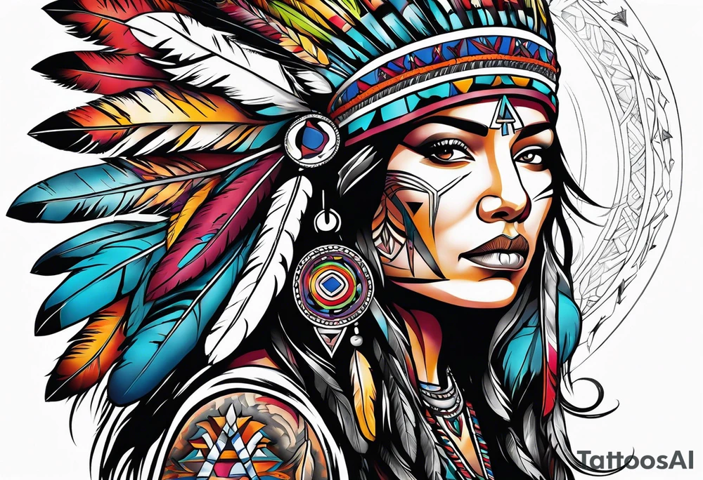 Native American Christian tattoo idea