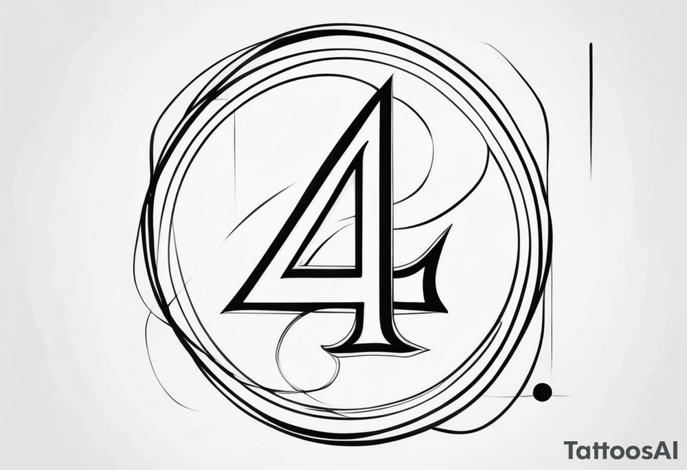 number 4 in a card tattoo idea