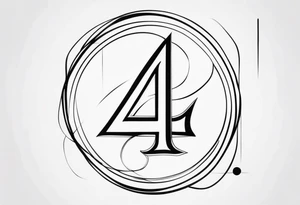 number 4 in a card tattoo idea