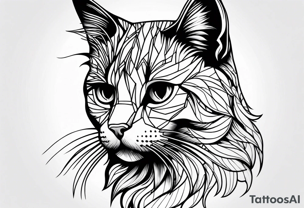 cat design tattoo idea