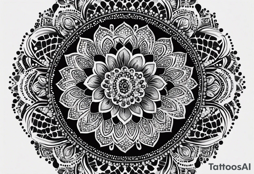 Mandala ornemental dotwork tattoo idea