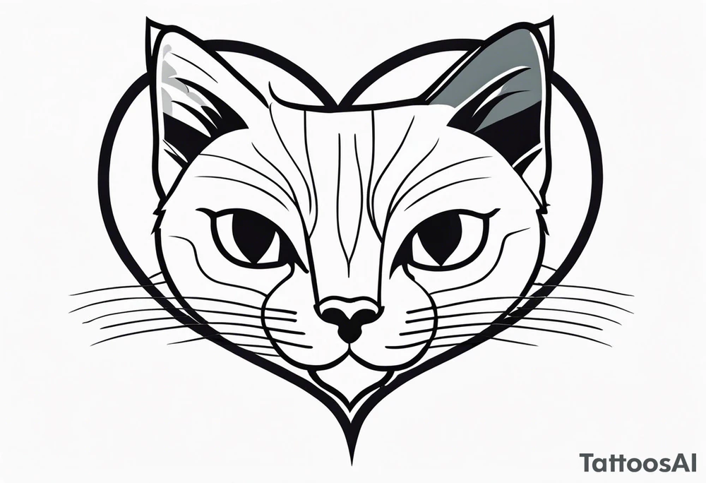 2 cats with a heart tattoo idea