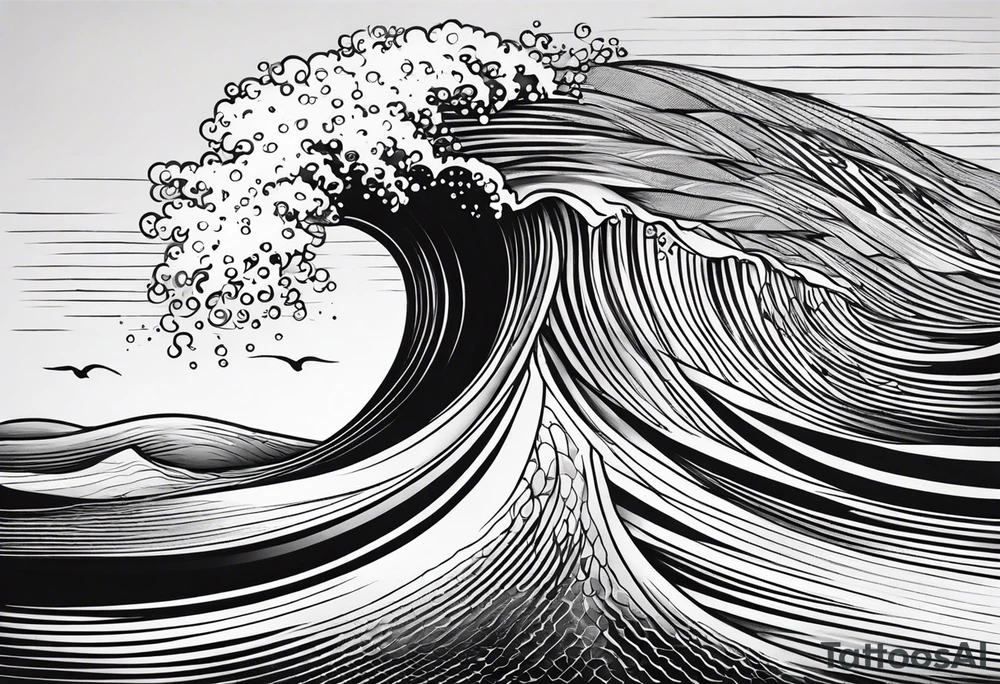 Wave & 
number 41 tattoo idea