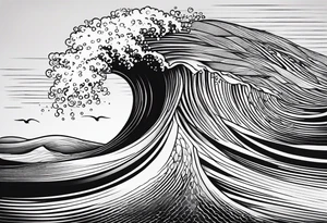Wave & 
number 41 tattoo idea
