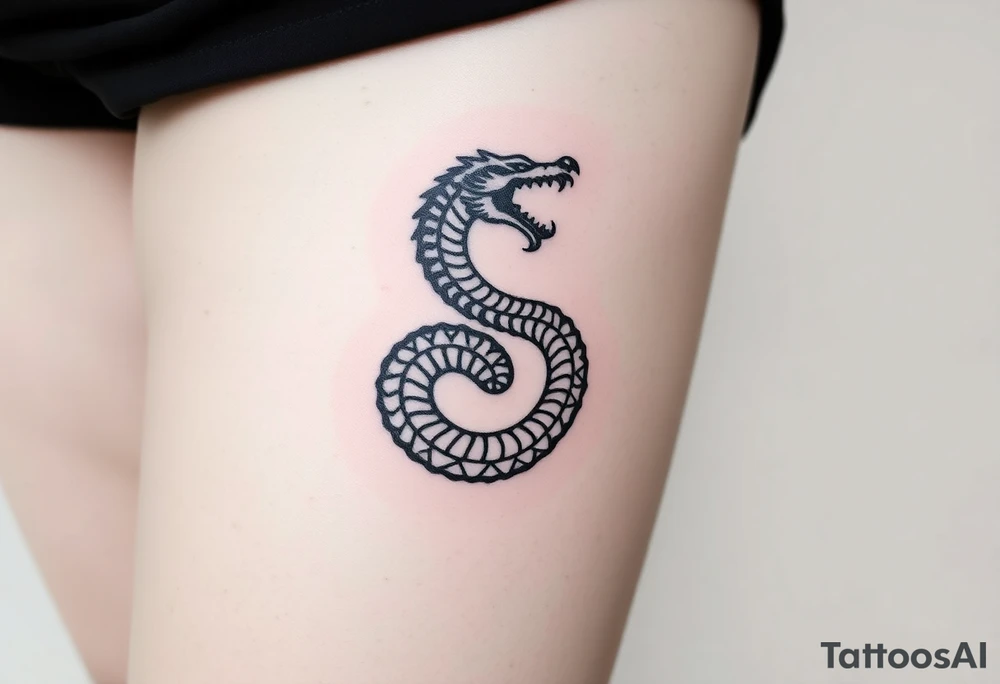 Ouroboros or dragon/serpent/snake eating its own tail tattoo idea