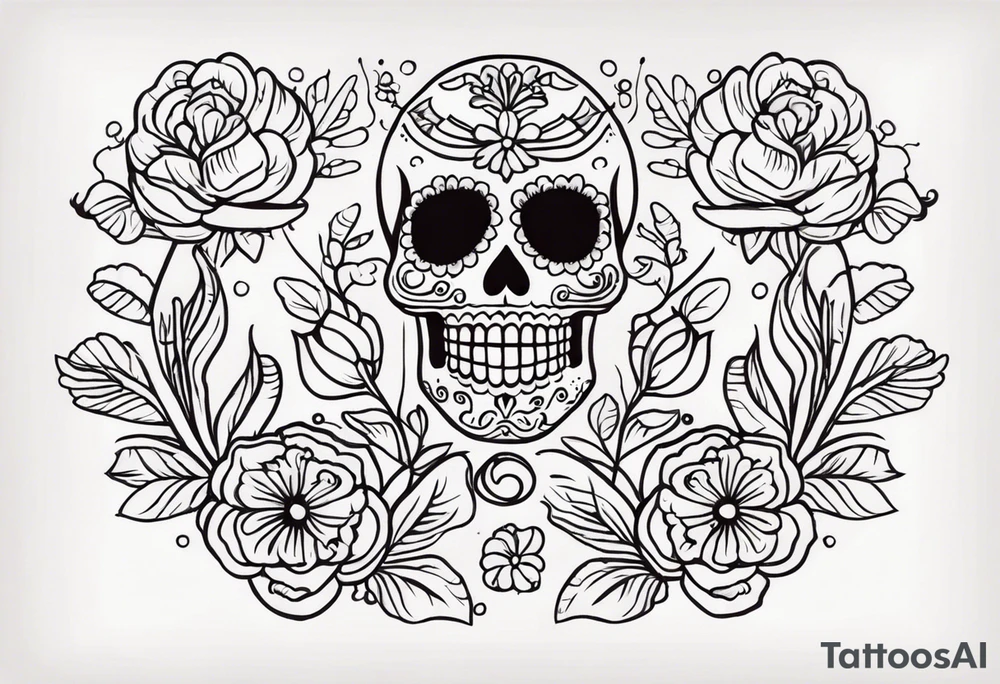 Mexico day of dead tattoo idea