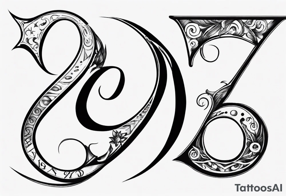 number 9 upside down and right side up connected. 9:16 aspect ratio. tattoo idea number 9 upside down and right side up connected. 9:16 aspect ratio. tattoo idea