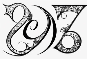number 9 upside down and right side up connected. 9:16 aspect ratio. tattoo idea