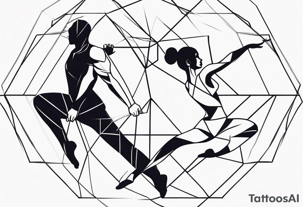 Simplistic gymnastics. 1 man, 1 woman tattoo idea