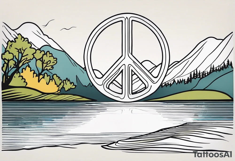 Peace sign with river 
Peace like a river. It is well tattoo idea