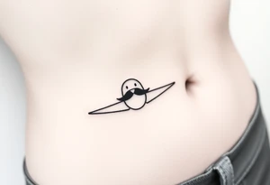 Small airplane who has moustache on his face tattoo idea