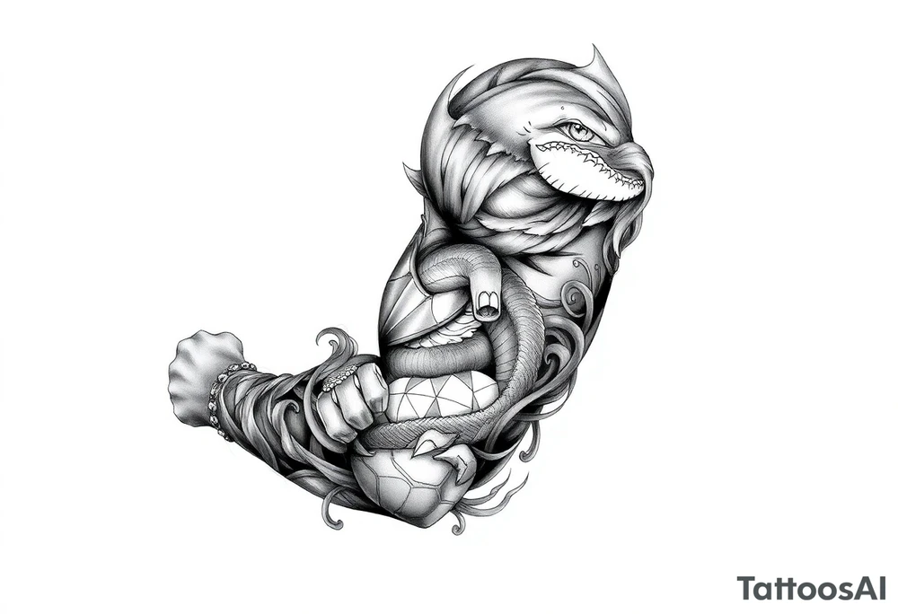 A beach/ocean theme to include something for my wife and child. tattoo idea