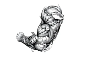 A beach/ocean theme to include something for my wife and child. tattoo idea
