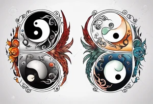 Ying Yang zodiac sign tattoo idea