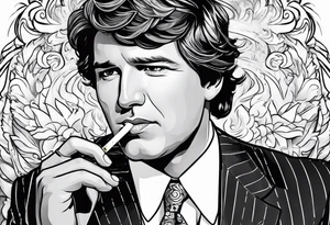 Tucker Carlson smoking cigarette tattoo idea
