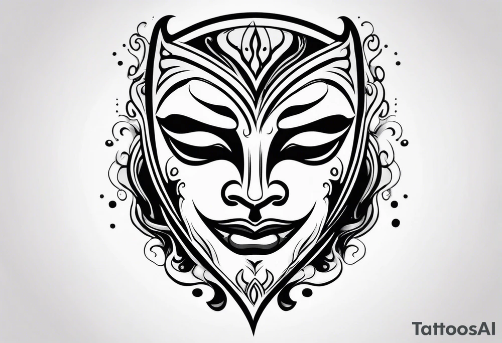 Classic Theatrical crying mask tattoo idea