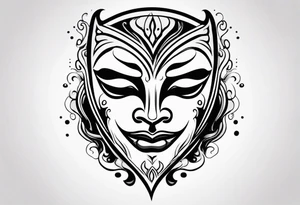 Classic Theatrical crying mask tattoo idea