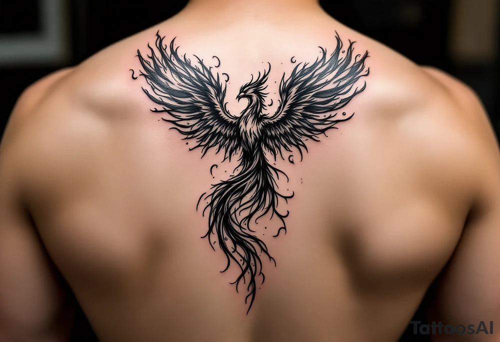 flaming phoenix tattoo idea