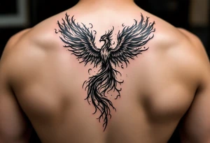 flaming phoenix tattoo idea