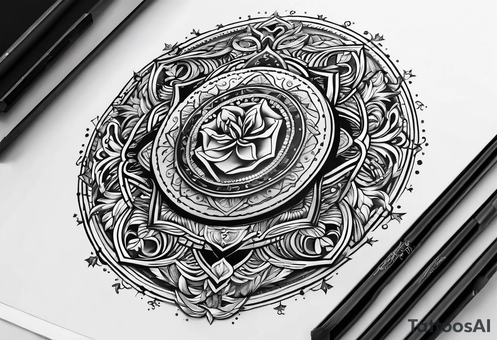 emblem long swork and a scale tattoo idea