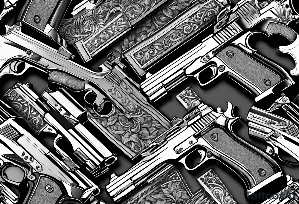 Guns with money coming out of them. tattoo idea