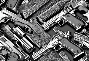 Guns with money coming out of them. tattoo idea