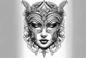 Angelic mask tattoo idea