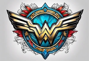 Wonder woman symbols tattoo idea