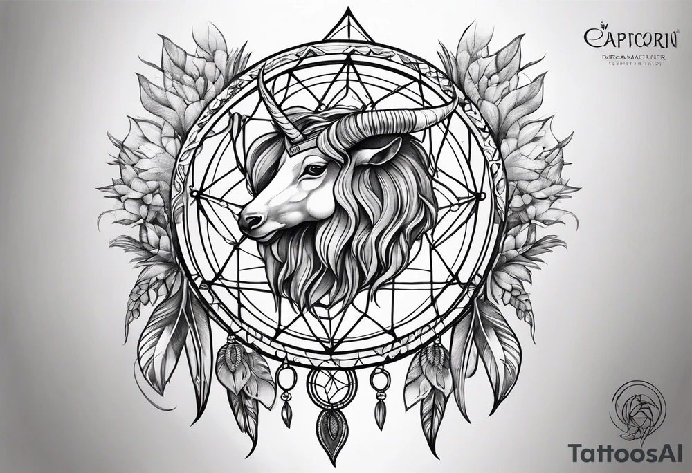 Capricorn dreamcatcher tattoo idea