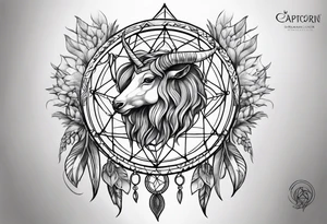 Capricorn dreamcatcher tattoo idea