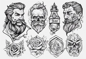 dad and son contour tattoo idea