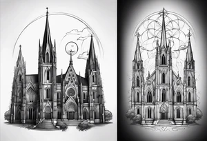 gothic cathedral tattoo idea
