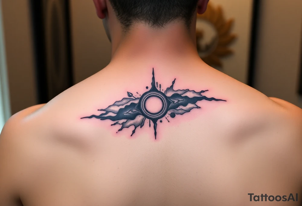 negative space tattoo inspired by the galaxy tattoo idea