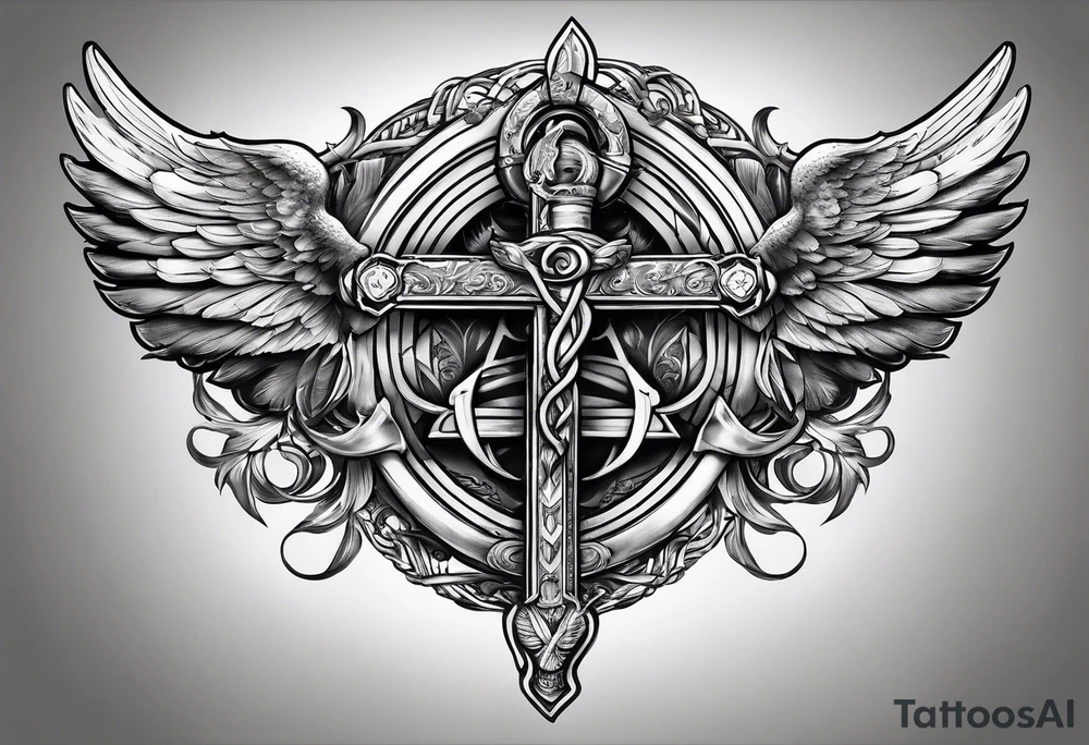 Staff of caduceus with masonic symbols tattoo idea