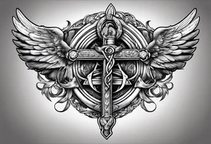 Staff of caduceus with masonic symbols tattoo idea