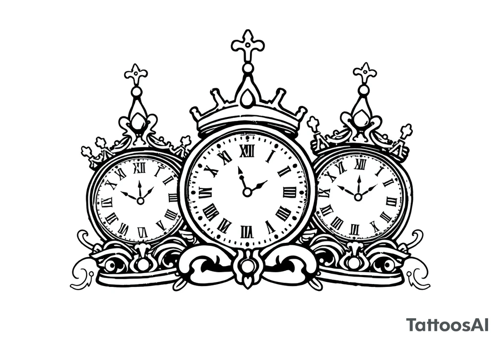 Time crowns tattoo idea