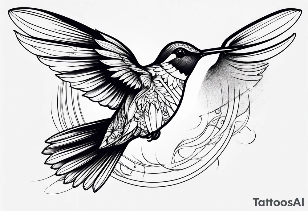 Hummingbird sleeve tattoo idea