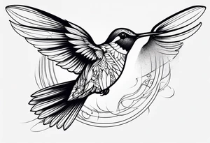 Hummingbird sleeve tattoo idea