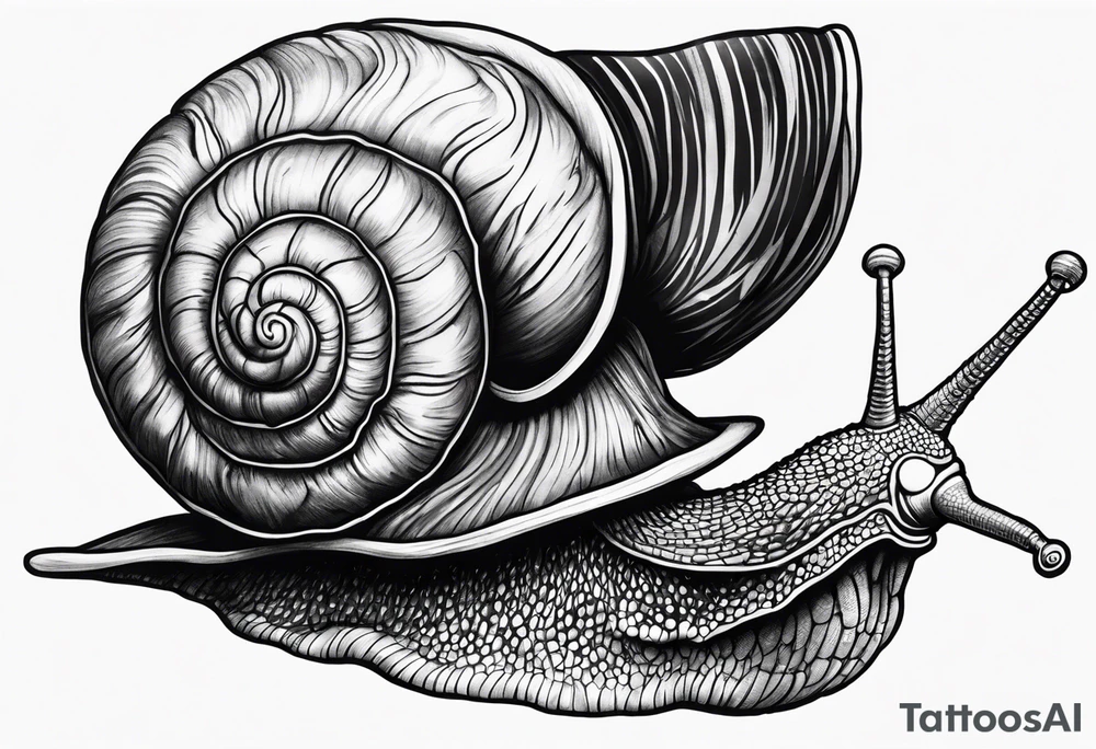 Snail with pirate hat tattoo idea