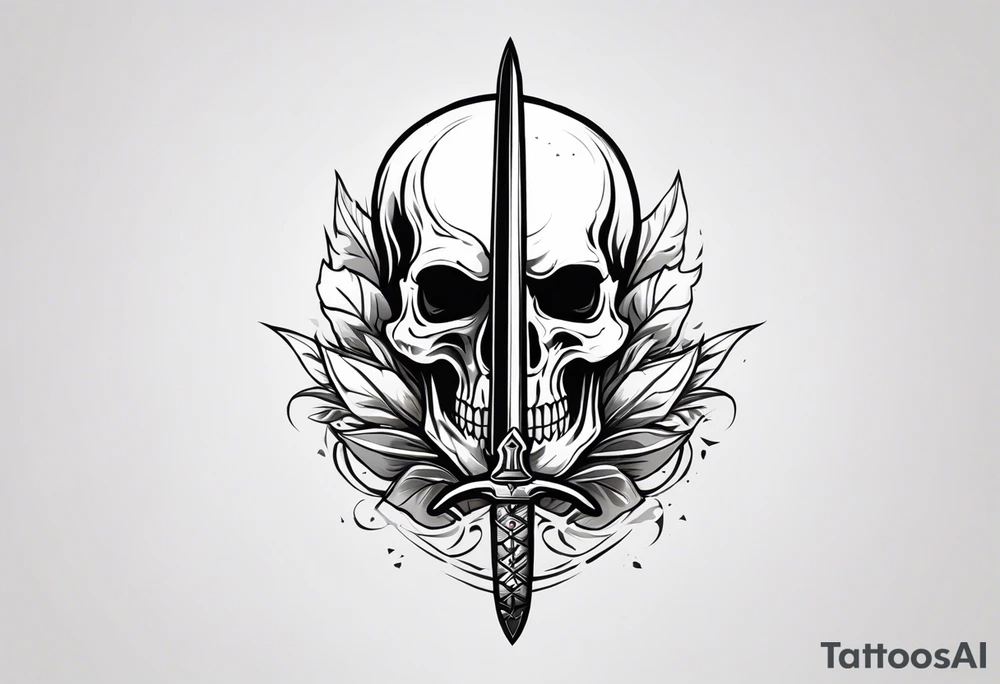 Skull and sword tattoo idea