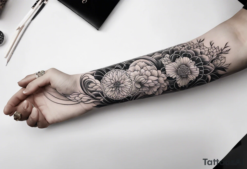 Reincarnation long forearm tattoo tattoo idea