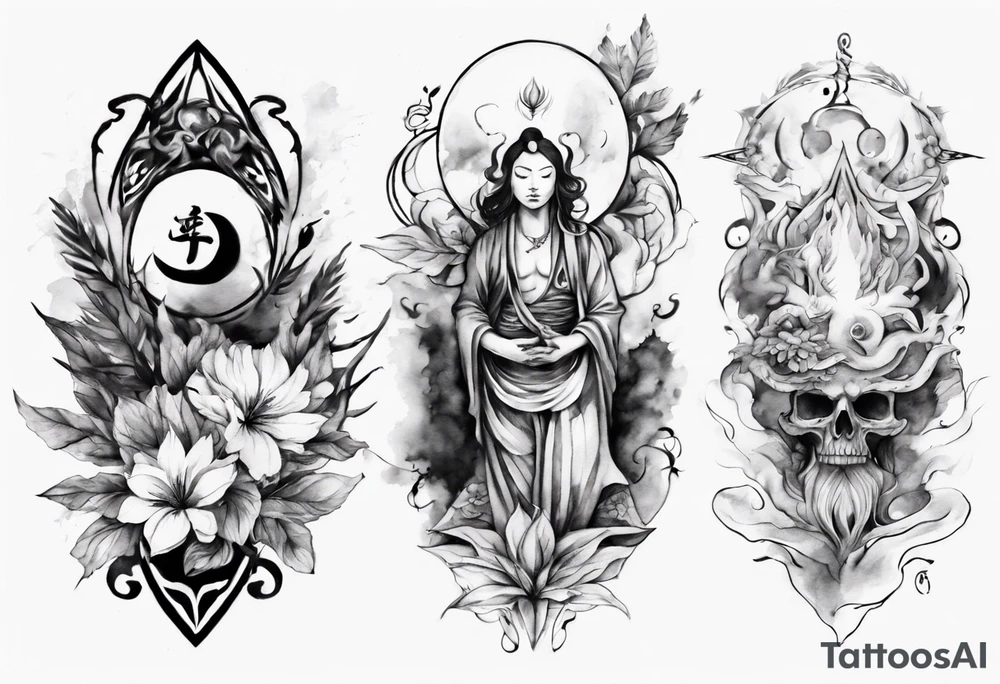Paint drawing inner peace tattoo idea
