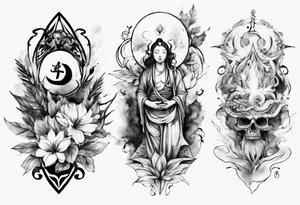 Paint drawing inner peace tattoo idea