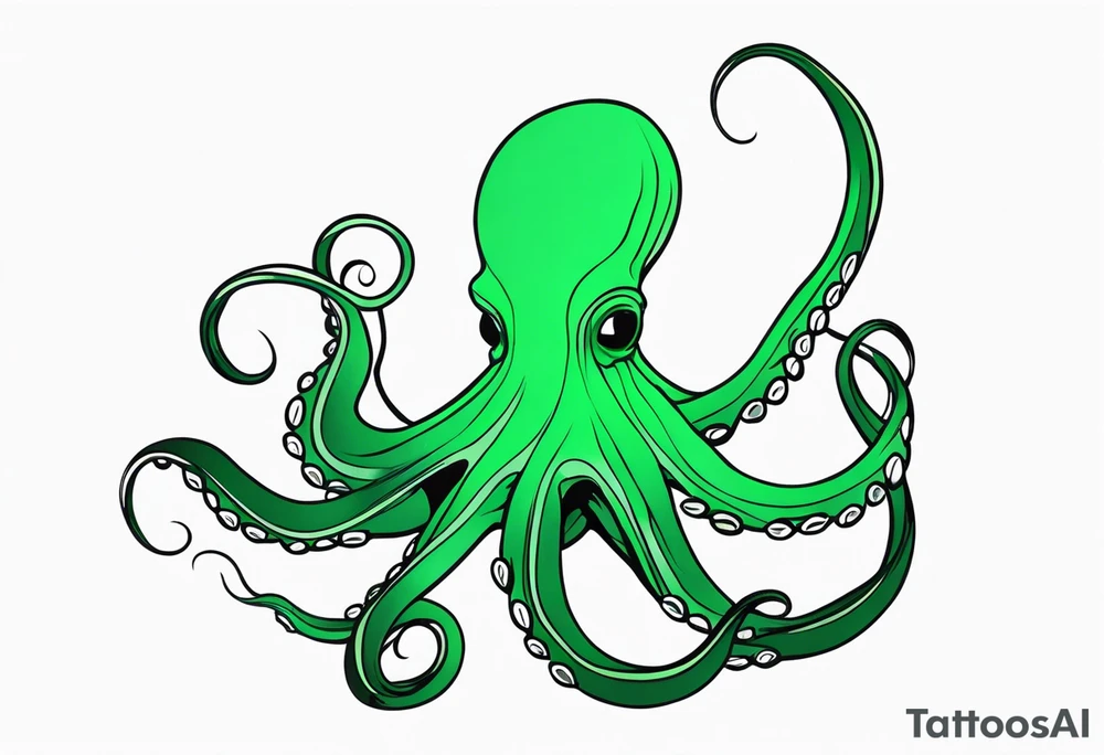 Electric octopus peaceful green nature tattoo idea